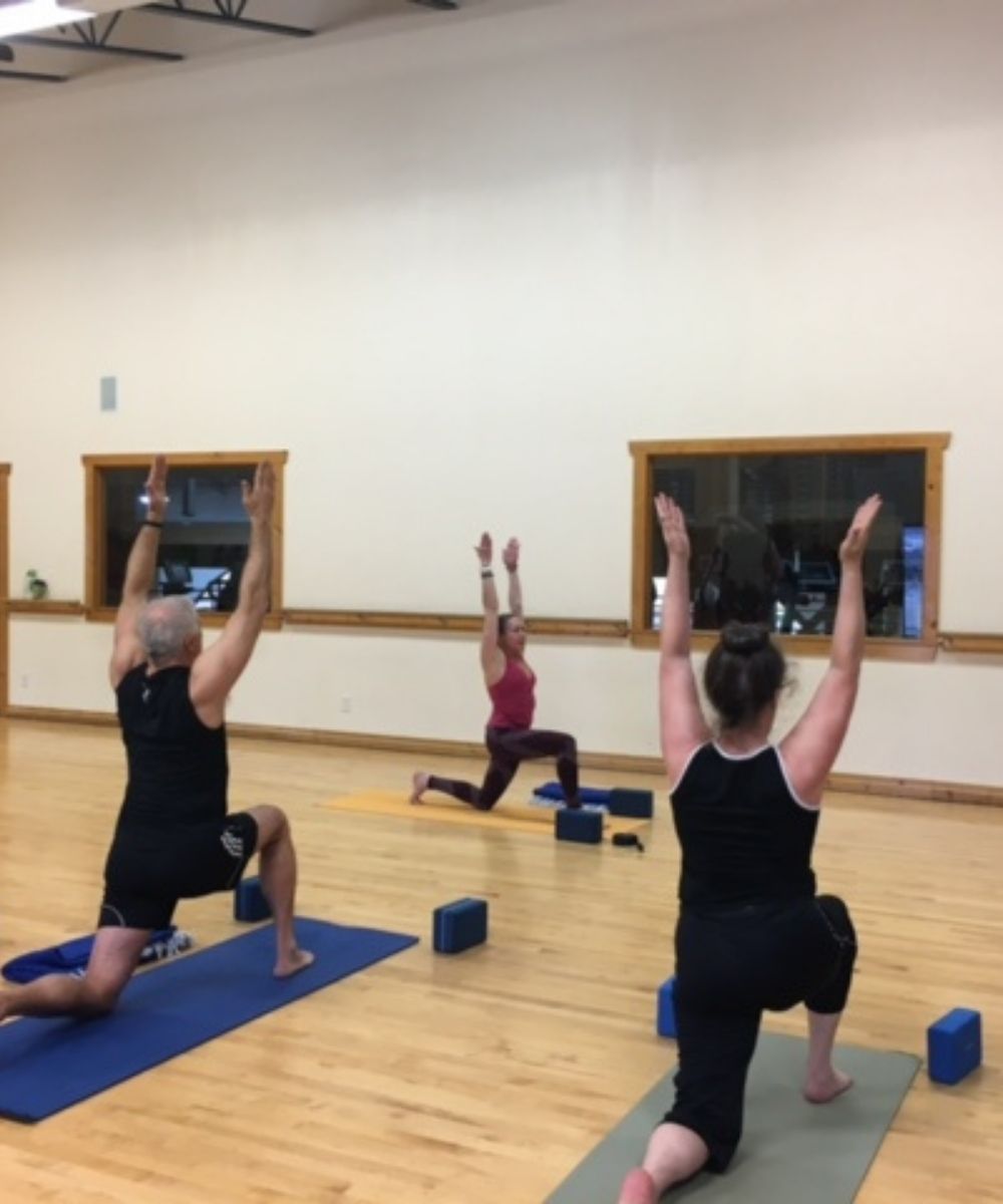 Marla teaching group yoga class